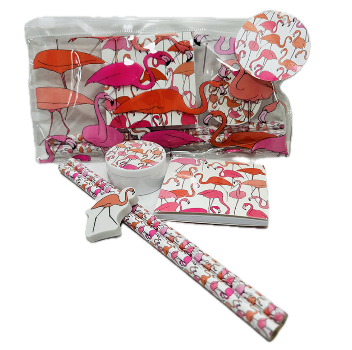 Flamingo Filled Pencil Case Set