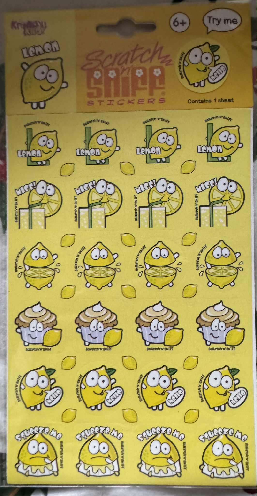Lemon Scratch and Sniff Stickers